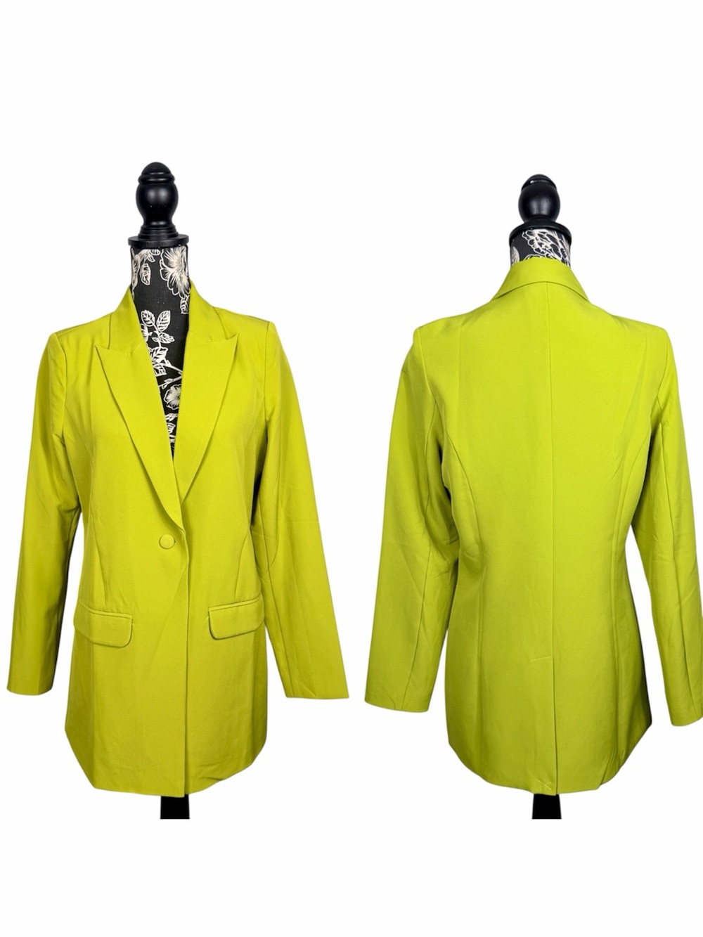 NWT Sincerely Jules neon green/chartreuse tailored blazer size medium